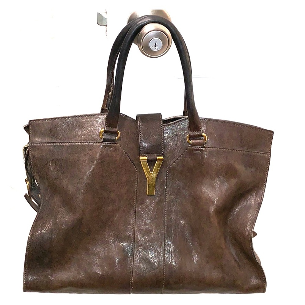Saint Laurent Paris Handbag Y Line Cabas 400666 Brown Leather